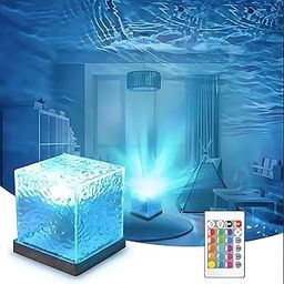 MANSAA Crystal Wave LED Table Lamp, 16 Adjustable RGB Lights, Remote Control, USB Powered, Water Ripple Ambient Lighting, 11 cm Height-image-43