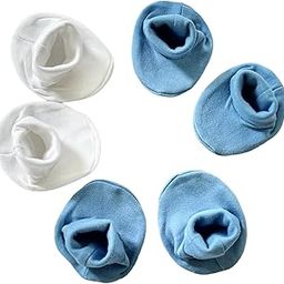 PICKSPARROW Soft Cotton Newborn Baby Booties/Newborn Essentials (Pack of 3) (3-6 Months, Blue)-picture-51