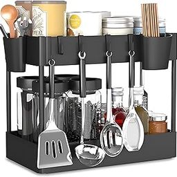 2-Tier Under Sink Organizer | Space-Saving Storage Solution for Bathroom, Kitchen, Utility Cabinets - Perfect for Keeping Cleaning Supplies, Toiletries, and Other Essentials Neatly Organized-15