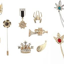 Set of 10 Metal Lapel Pins/Brooch for Mens Suit (Multicolor) KN-2018-CMB-146-image-106