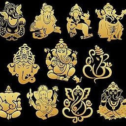 24K Golden Polish Metal 3D Stickers for Mobile, Laptop, Refrigerator, Diary, Hard Disk (Ganesha, 11)-17