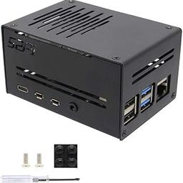 REES52 Raspberry Pi 4 Metal Case Compatible With Horizontal ICE Tower Fan - Armor Enclosure Without Fan for Pi 4B-13