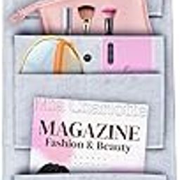 khamhaar Wall Hanging Storage Organizer for/Home/Kitchen/Magazines, Beautiful Fabric Hanging Shelf Storage Organiser with Pockets, Foldable and Universal Fit Wall Hanging - White - 3 Pockets-image-36