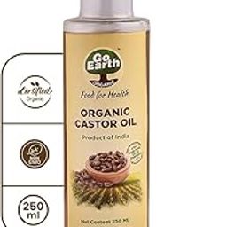 Go Earth Organic Pure Castor Oil 250ml | 100% Natural, Cold Pressed | Ideal for Hair Growth, Skin Moisturizing | Antioxidants & Scalp Nourishment | No Chemicals or Additives-image-28