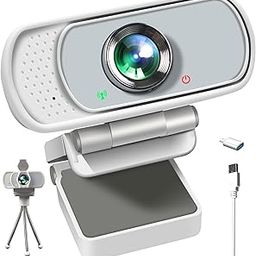 XPCAM 1080P Webcam with Mic, Pro Streaming Web Camera with Privacy Cover and Stand, Widescreen USB Computer Camera for PC Mac Laptop Desktop, Adapter Included-1