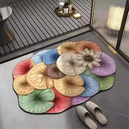 VHKD Water Absorbent Rectangular mats for Bathroom Kitchen Door mat Anti Slip Skid Bath mat 58x38cm-image-50