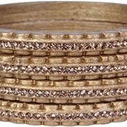 Lac Bangle Set For Women and Girls | Lac Kada Bangle Set | Handemade Rajasthani Traditional Lakh Jaipuri Lac Bangles Women Kangan Golden | Set of 4-image-8