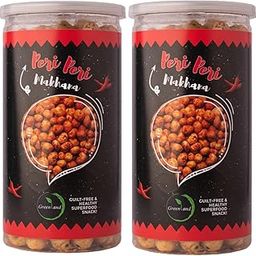 GREENLAND Roasted Makhana (Foxnut) (Pack of 2, 75g Each) Healthy Snacks | Gluten Free | Rich in Protein | Zero Trans Fat | Flavor: Peri Peri-image-25