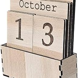 LACUM's Handcrafted Laser-Cut Engineering Wood Desk Perpetual Calendar - Elegant and Durable Date Display for Home, Office, or Study - Eco-Friendly Vintage-Style Organizer (Wood)-image-73