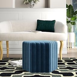Home and Living Room Bedroom Pouffe with Fully Cushioned Fabric Upholstery with Wooden Legs Base (151849212)-image-27