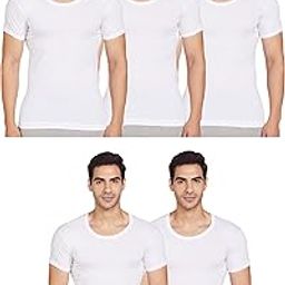 Coblue Men's Solid Half Sleeves Basics Regular Fit Vest (Pack of 5)-picture-46
