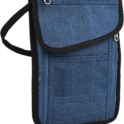 FATMUG Travel Neck Wallet - Polyester Pouch Bag For Men, Women, Boys & Girls-Unisex Sling Organizer-Navy Blue, 22 Centimeters-16