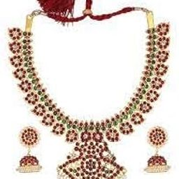 Bharathanatyam Set Kempstone Bridal Set Handmade Bharathanatyam Dance Jewelry Set (AD:0019)-image-86