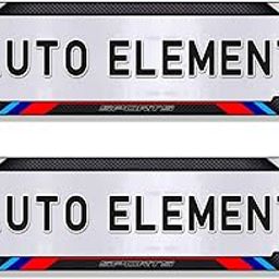 Auto Elements Car Number Plate Frame Car Licance Plate Guard Protector in Tri Color Carbon Fiber Design (Pack of 2 Universal Size for Cars)-image-42