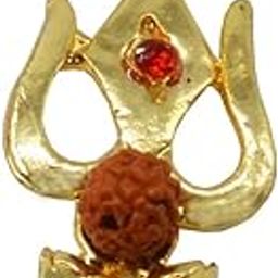 Religious Jewellery Cubic Zironia Lord Shiv Trishul Locket with Rudraksha Gold Wood Zinc Alloy Pendant Necklace for Men Women-image-98