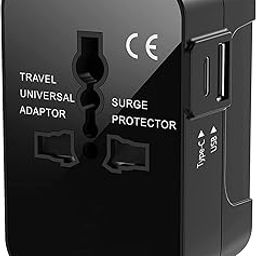 Desidiya Universal Charger Adapter with Type C Laptop/MacBook Mobile Charging, 3 in 1 International Travel Adapter Plug with 1 USB with 2.4A,Fast Charging Adaptor for Worldwide Phone, Mobile, Tablet-0