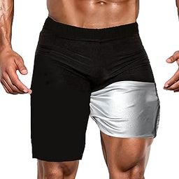 Sauna Shorts for Men Sweat Pants with Drawstring, Heat Trapping Sweat Shorts Sauna Suit for Men Workout Gym Exercise-image-67