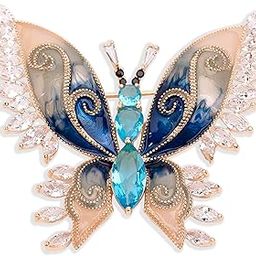 Crystal Butterfly Brooch Pin | 18k Gold Plated | Trendy, Lightweight & Comfortable | Stylish & Tarnish-Resistant | Qty : 1pc-image-75