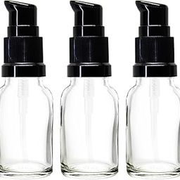 nsb herbals 15 ml Clear/Transparent Round Empty Glass Bottle With Lotion Pump And Black Cap For Essential Oils, Diy Skin Care, Cosmetics, Bottle (Pack Of 3)-41