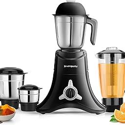 Longway Orion 900 Mixer Grinder with 4 Unbreakable Jars (Powerful Motor) with 1 Year warranty - Black & Silver-picture-15