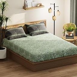 KOPA [4pc Extra Smooth Double Comforter with 1 Bedsheet 2 Pillow Covers, for Ac Room (Classic Cotton Feel) | Super Soft Feel Microfiber Reversible Lightweight Bed Floral-Pistachio-image-97