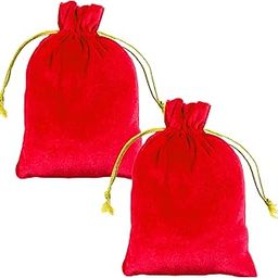 DLC set of 2 Velvet Potli Bags for Return Gifts, inch pouch for Wedding gifts, Women Jwellery Handbag-8