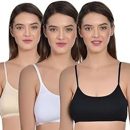Women's Cotton Non-Padded Non-Wired Low Coverage Sports Bra Pack of 3-picture-53