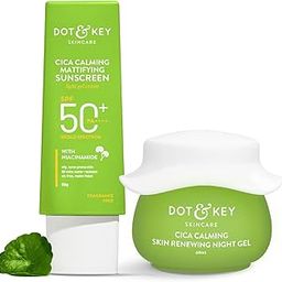Dot & Key Heal, Soothe & Protect Cica Skin Care Combo (Sunscreen 50gm, SPF 50 & Night Gel 60ml) | For Oily, Acne Prone & Sensitive Skin | For Women & Men-image-29