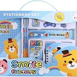 Star Babies Stationery Set - Pack of 10 Includes: 2 Pencils + 2 Sharpeners + 1 Medium Notebook + 1 Small Notebook + 1 Pencil Case + 1 Ruler + 1 Eraser + 1 Color Pen -Blue-image-34