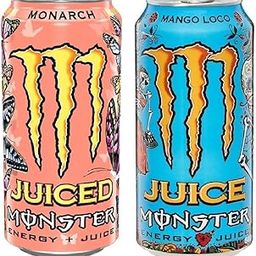 Monsters Energy Juice Drinks, Monarch and Mango Loco Flavours, Each Can 500ml Pack of 2 (From UK)-13