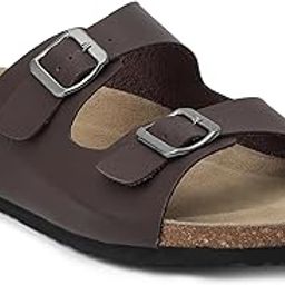 Men's Cork Footbed Sandal,Slip On Entry,(Size 41-46) PU, Casual Lounging Slipper, EVA Sole, Flat Heel,Zeno 2.0-picture-3
