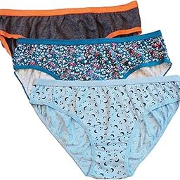 Printed Cotton Women's Bikini Underwear, Set of 3 Multicolor-image-5