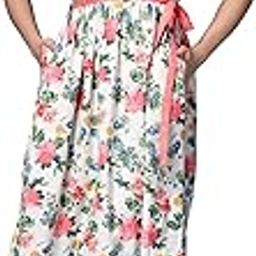 ZELENA Shirt Dress for Women | 100% Cotton Maternity & Nursing Wear with Button Closure and Belt | Below Knee Length Dress with Pockets-image-117