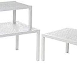 INDIAN DECOR . 28725 Extendable and Stackable Metal Nesting Counter Top Cabinet Shelf Organizer (White)-24