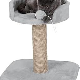 FURRLOVERS Activity Kitten Cat Tree - Hanging Ball | Top Seat | Jute Rope Scratching Post (Height 16 Inch) (Grey - FURR-001TOP)-28