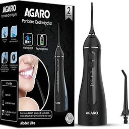 AGARO Ultra Dental Flosser for teeth,Portable,Cordless, Rechargeable,4 Cleaning Modes, IPX7 Waterproof,200ml Water tank,Flossing at Home & Travel,Oral Flosser,Oral Irrigator, Black-image-58