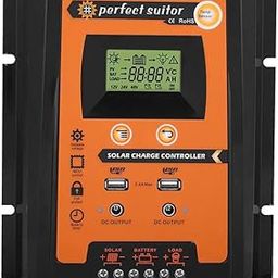 Charge Controller, Acouto 30A / 50A / 70A MPPT Charge Controller Solar Charge Regulator 12V/24V Solar Panel Charge Battery Regulator Dual USB LCD Display (50A)-18