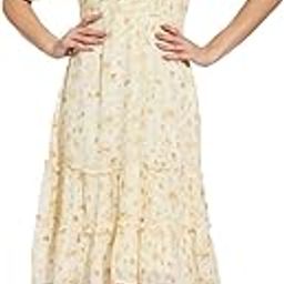 Women Orange Mandarin Collar Half Sleeves Printed Knee Length A-Line Dress for Casual Wear-image-0