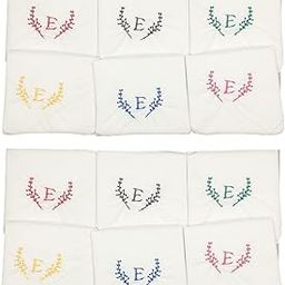 cotton handkerchief for girls or women with silk embroidery of initials/monogram design hanky multicolor handkerchief (Pack of 6)-image-74