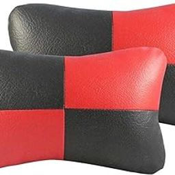 TOUCH OF MODERN� PU Leather Car Headrest Neck Head Pillow Cushion with Adjustable Straps SUV Travel Seat (Black and Red, 2 Pcs) for Maruti Alto 800 New-picture-27