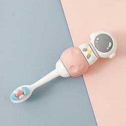 SMILE BABY 3D Cartoon Handle Soft Bristles Toothbrush for Children's with Travel Case 2 To 7 Years (SPACE PINK)-image-76