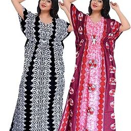 Women's Pure Cotton Nightwear Casual Nighty (FASHION-1087 XL) Black-image-103