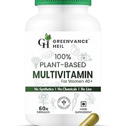 Greenvance Heil 100% Plant Based Multivitamin for Women 40+, 50+, Nearing Menopause | Improved Immunity, Hormonal Health, Skin, Hair & Bone Health | 13 Vital Vitamins, Herbs | 60 Capsules | 100% RDA-image-76