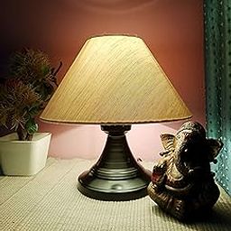 M2 Look Round Conical Shade Modern Premium Designing Black Metal Base Table Lamp for Bedroom | Living Room | Home Decoration | Drawing Room | Bedside | Gifting Purpose White-image-14