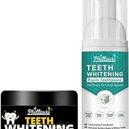 Teeth whitening Foam & Charcoal Powder Combo kit Deeply Clean Gums Intensive Stain Removal-image-77