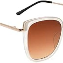 White Medium UV Protected Cateye Sunglasses for Women/Girls (RD018W)-48