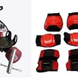 Sinkin Adjustable Roller Skates with Protection Kit and Helmet, Multicolour, Size 39-42 (Black Red)-image-51