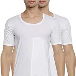 ramraj cotton Pack of 2 Men's White Round Neck Half Sleeve with Pocket Cotton Undershirt Vest (White;100)-picture-35