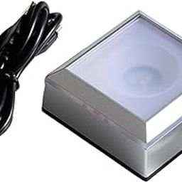 MYADDICTION Light Change Base LED Light Base Show Stand Display Plate Home Decor Silver-14