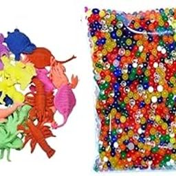 TOYSFAST Combo (1000 Crystal Water Jelly Balls + 10 Pcs Water Growing Animals) Water Ball for Home Decor, Vases Fillers, Toys Games Decoration -Transparent(EV5)-image-92